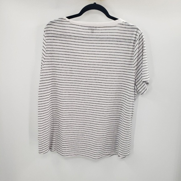 Talbots Striped Short Sleeve T Shirt Womens 2x Nautical Button Accent Scoop Neck - Picture 3 of 12